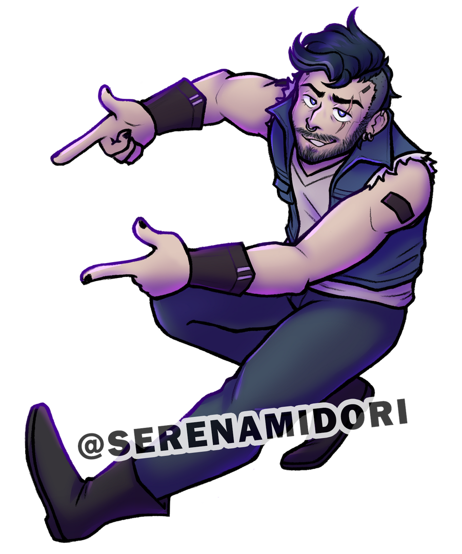 Single character piece of a cyberpunk character